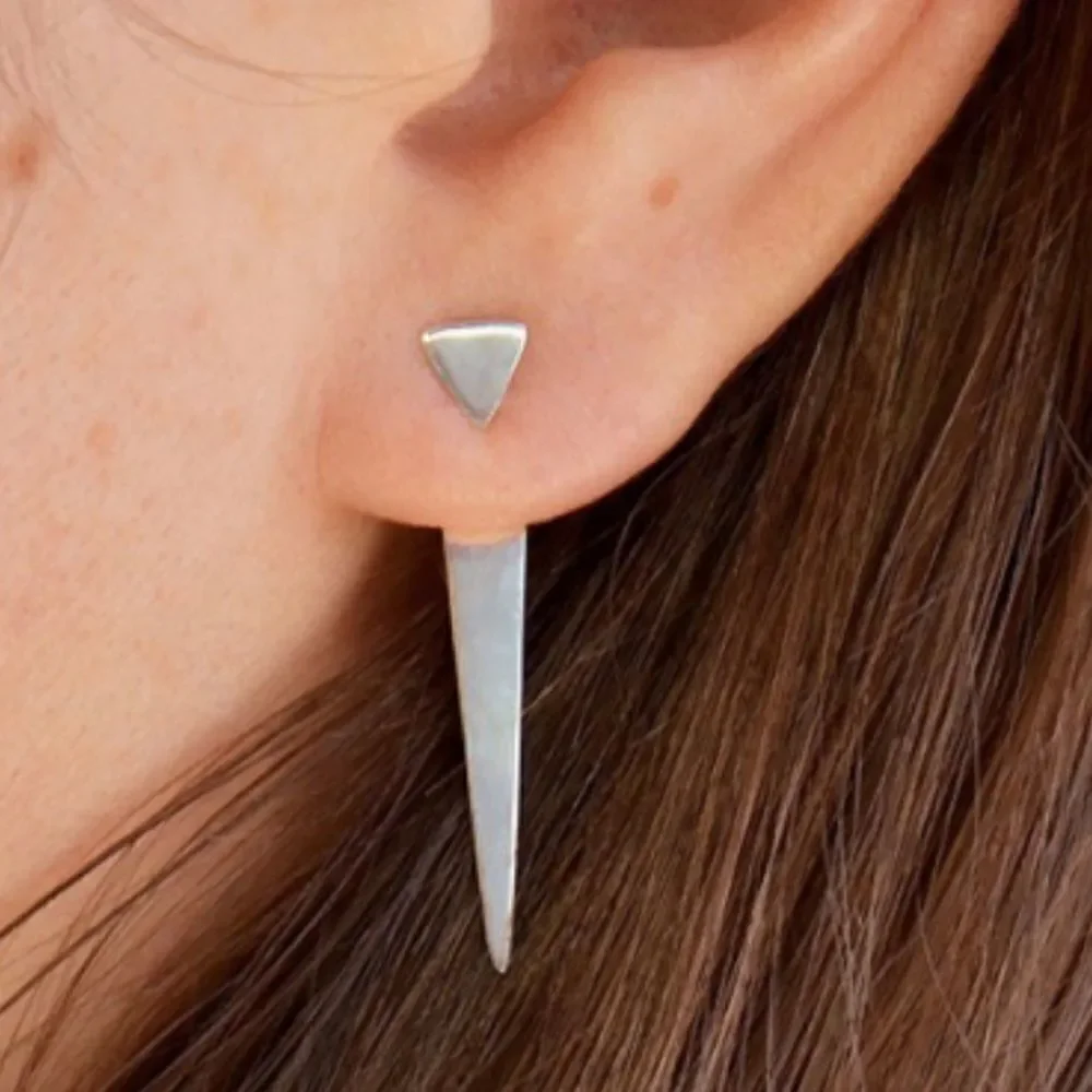 Sterling Silver Double Triangle Ear Jacket